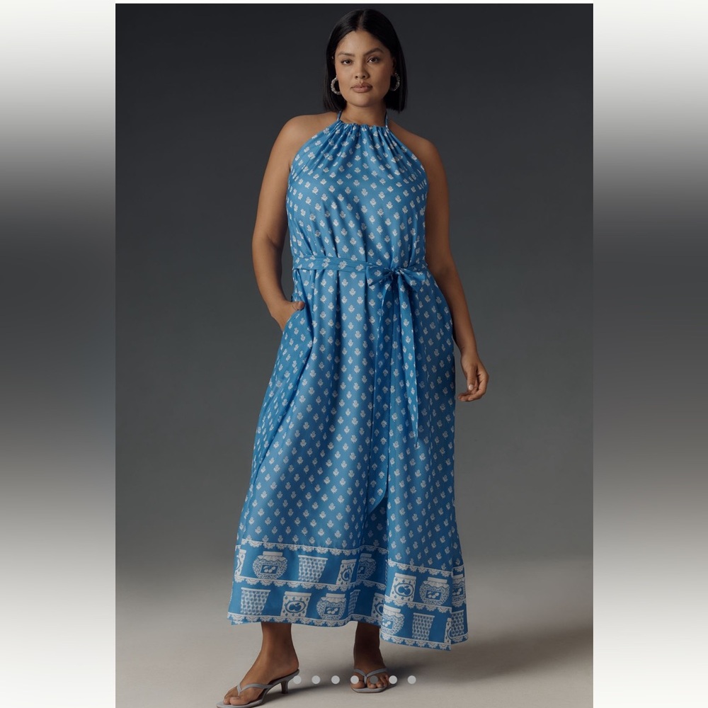 NWT Rachel Antonoff Rainey Halter Maxi Dress Sz Large